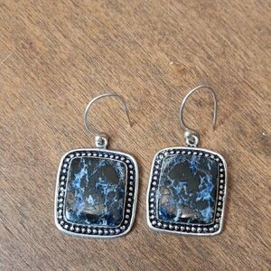 Elegant Blue and Silver Earrings